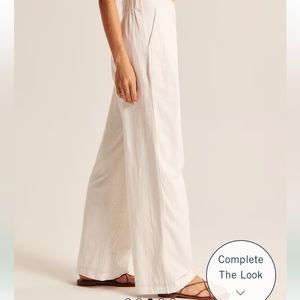 Abercrombie and Fitch linen and cotton blend wide leg pants.